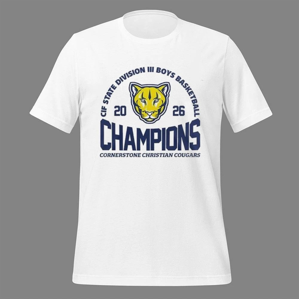 Cornerstone Christian Cougars CIF State Division III Boys Champions 2026 Shirt