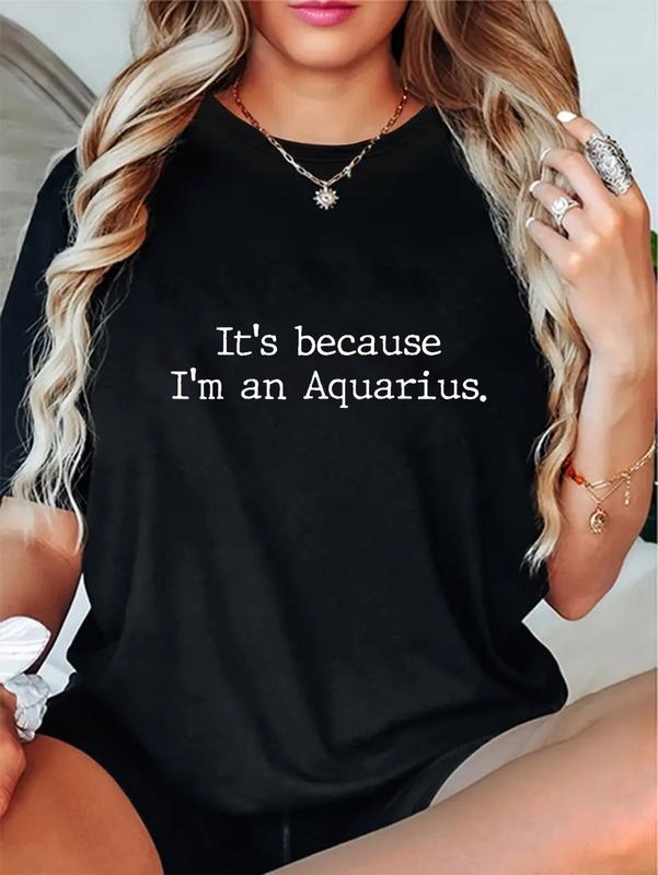 cotton Aquarius Gifts For Women Girls Men Zodiac Sign Astrology T-Shirt casual Fashion graphic tees for women Hoodie,...