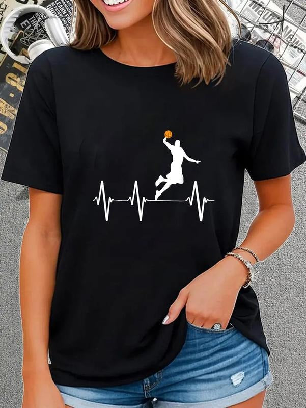 cotton Basketball Heartbeat Shirts for Men and Boys T-Shirt casual Fashion graphic tees Hoodie, Sweatshirt | HypeDripTees.com