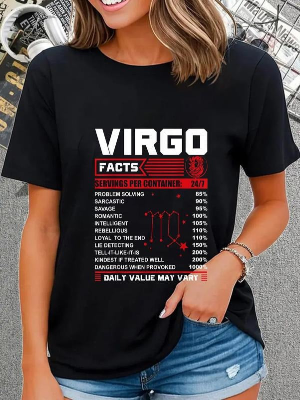 cotton Birthday Gifts - Virgo Facts T-Shirt T-Shirt Fashion printing Tshirt for women Hoodie, Sweatshirt | HypeDripTees.com