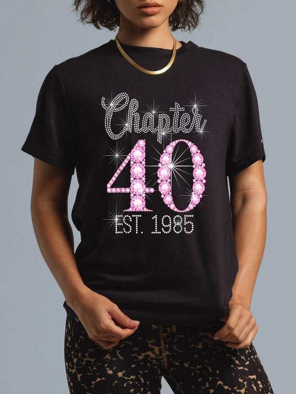 cotton Chapter 40 EST 1985 Happy 40Th Birthday Girl T-Shirt casual Fashion graphic tees for women Hoodie, Sweatshirt
