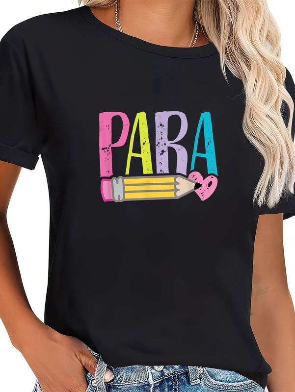 cotton Colorful PARA Teacher - Paraprofessional Cute Pencil T-Shirt casual Fashion graphic tees for women Hoodie, Sweatshirt