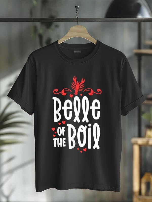 cotton Crawfish Boil Shirt Women Belle Of The Boil Southern Cajun T-Shirt casual Fashion graphic tees for women Hoodie,...