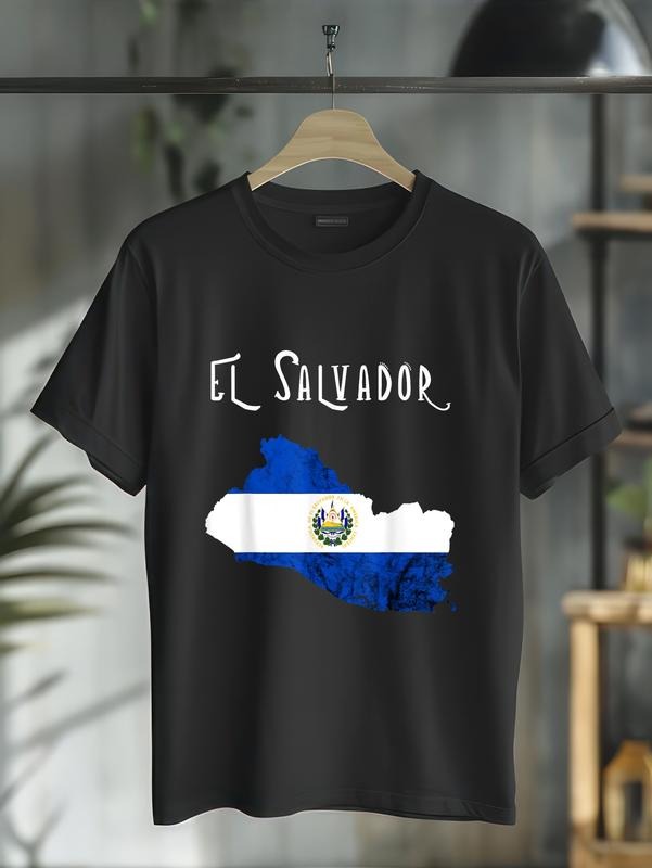 cotton El Salvador Republica De El Salvador Map Salvadorian T-Shirt casual Fashion graphic tees for women Hoodie, Sweatshirt