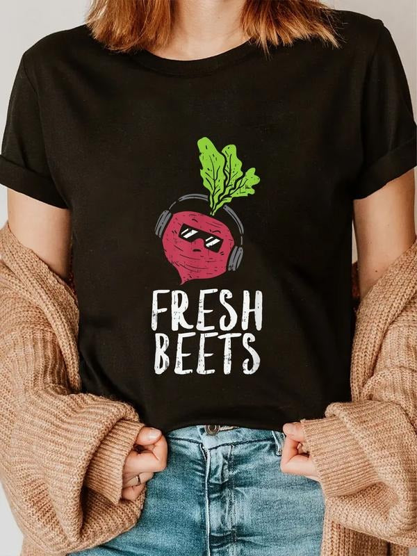 cotton Funny Fresh Beets Vegetable Farmers Market Local Farm Food T-Shirt casual Fashion graphic tees for women Hoodie,...