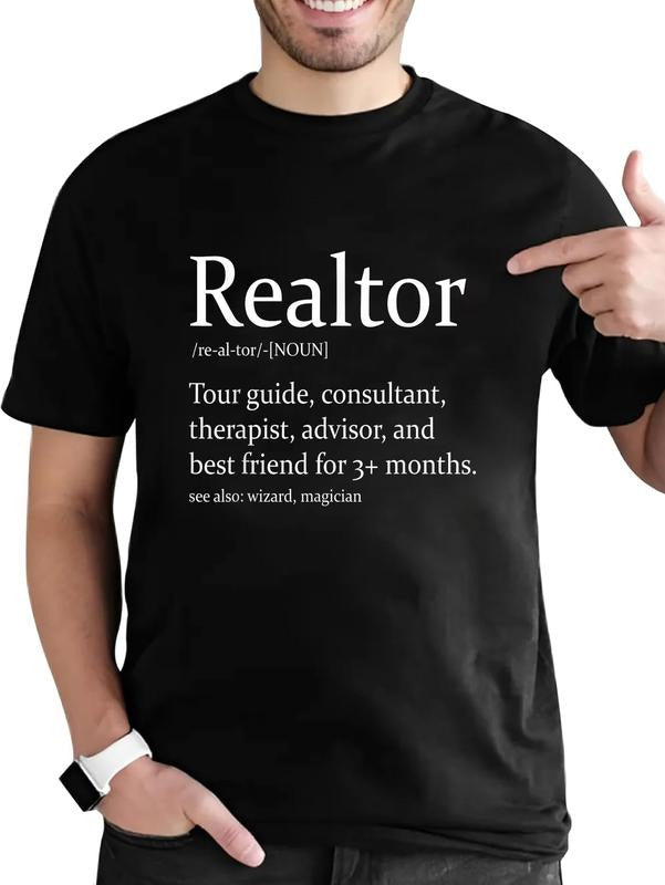 cotton Funny Real Estate Agent, Realtor Definition T-Shirt casual Fashion graphic tees for women Hoodie, Sweatshirt