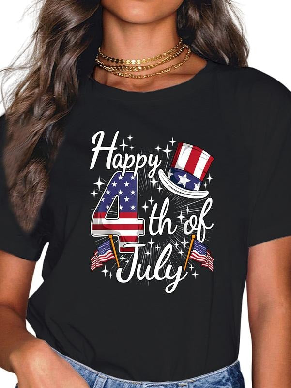 cotton Happy 4th Of July Patriotic American Flag USA Men Women Kids T-Shirt casual Fashion graphic tees for women Hoodie,...