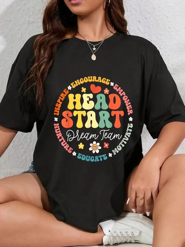 cotton Head Start Dream Team Squad Teacher Headstart Back To School T-Shirt casual Fashion graphic tees for women Hoodie,...