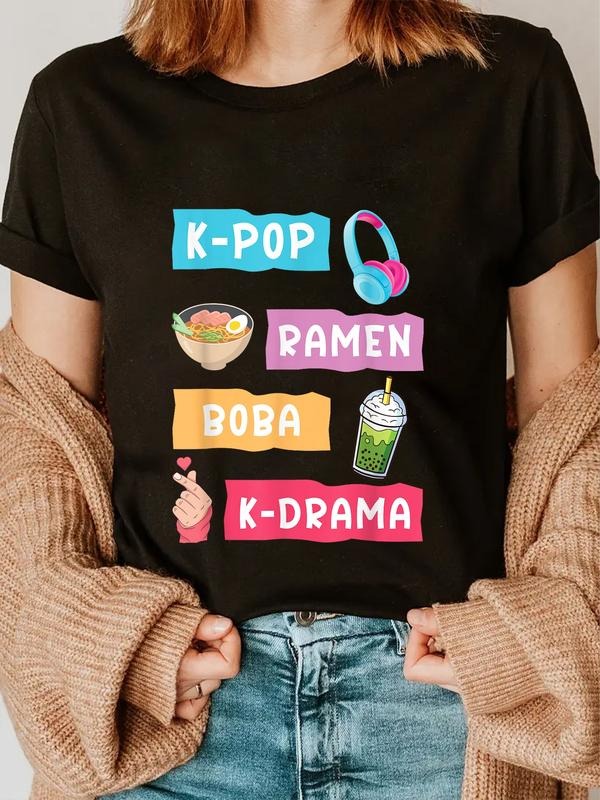 cotton K-Pop Fashion for Fans of korean K-Drama & K-Pop Merchandise T-Shirt Fashion printing Tshirt for women Hoodie,...