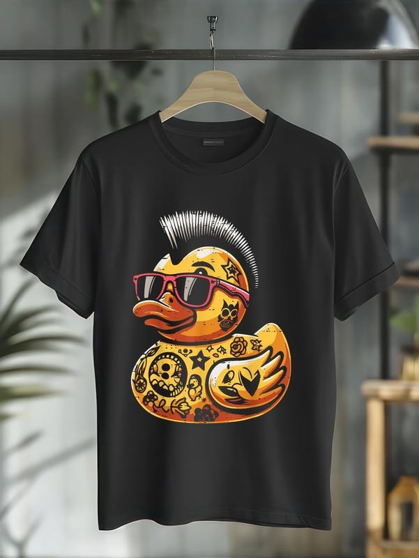 cotton Mohawk Rubber Duck Punk Rock Rocker Toddler Boys Kid Men T-Shirt casual Fashion graphic tees for women Hoodie,...