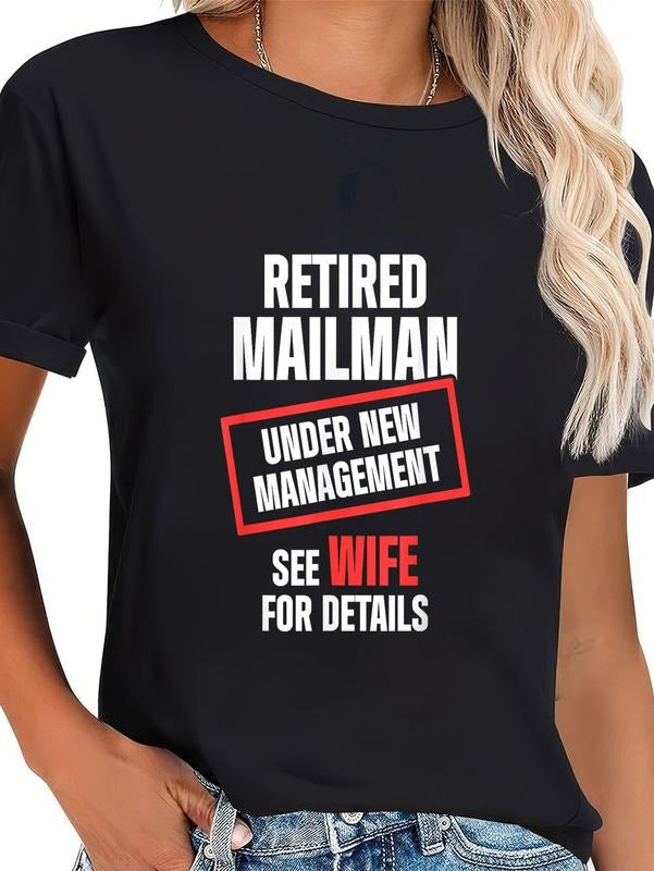 cotton Retired Postal Worker Management Wife Mailman Retirement T-Shirt casual Fashion graphic tees women Hoodie, Sweatshirt