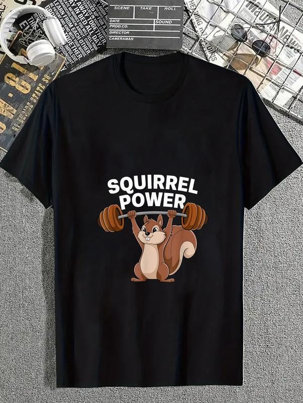 cotton Squirrel Power Funny Strength Gym Weight Lifting Women Men T-Shirt casual Fashion graphic tees for women Hoodie,...