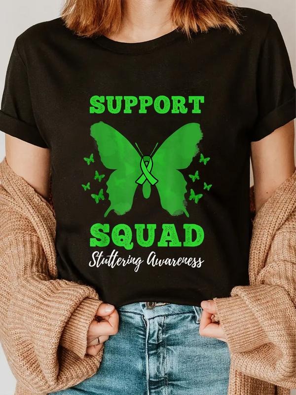 cotton Support Squad Stuttering Awareness T-Shirt casual Fashion graphic tees women Hoodie, Sweatshirt | HypeDripTees.com