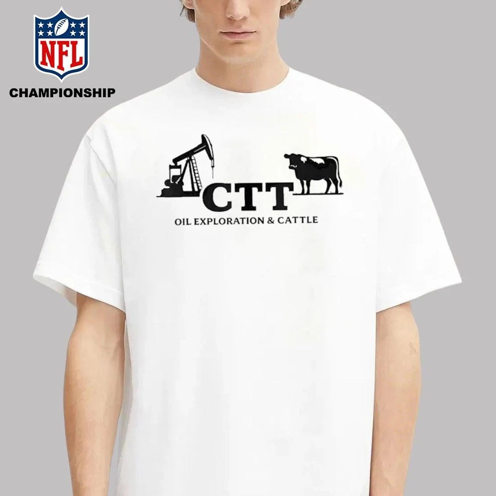 CTT Oil Exploration and Cattle Oil Rig And Cattle Silhouette Texas Shirt