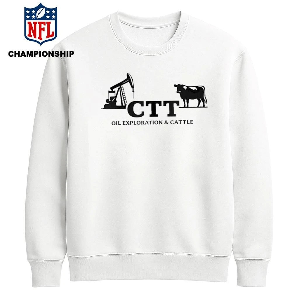 CTT Oil Exploration and Cattle Oil Rig And Cattle Silhouette Texas Shirt