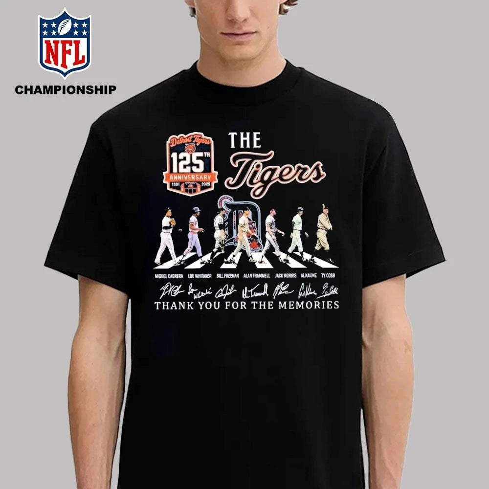 Detroit Tigers 125th Anniversary Abbey Road Signatures Thank You For The Memories Shirt