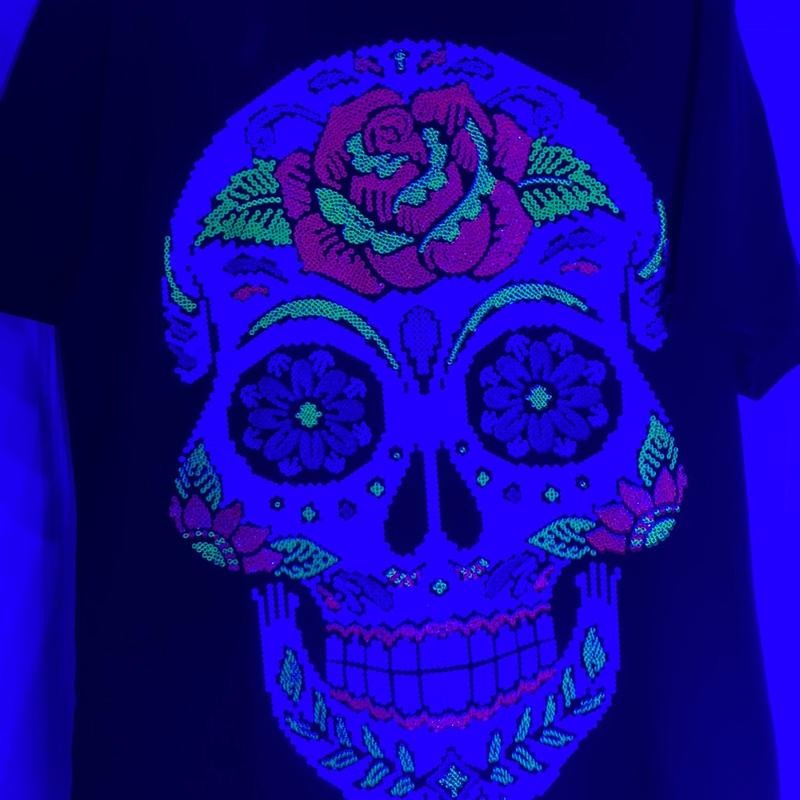 dia de muertos skull T-shirts Black Cotton Hoodie, Sweatshirt | HypeDripTees.com