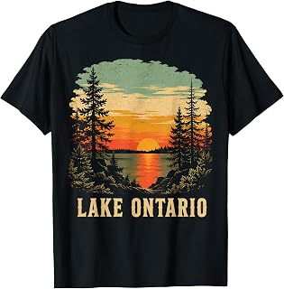 Lake Ontario Retro Sunset Vintage Nature Souvenir 70s 80s (1)