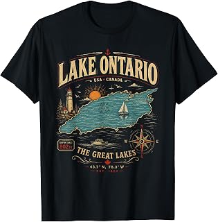 Retro Vintage Lake Ontario Unisex T-shirt, Sweatshirt, Hoodie (1)
