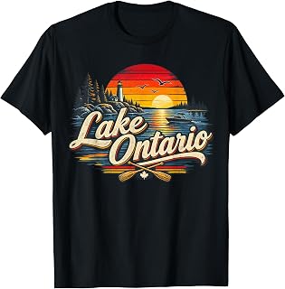 Vintage Lake Ontario Retro Sunset Lakes Vacation Unisex T-shirt, Sweatshirt, Hoodie (1)