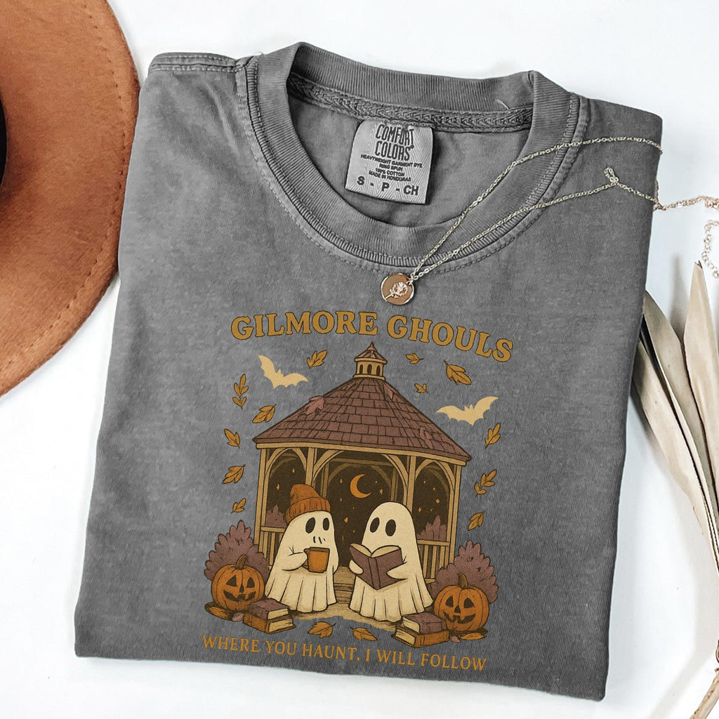 Gilmore Ghouls Where Haunt Follow Ghost Halloween Tee Spooky Fall Autum Ghost Couple (1)