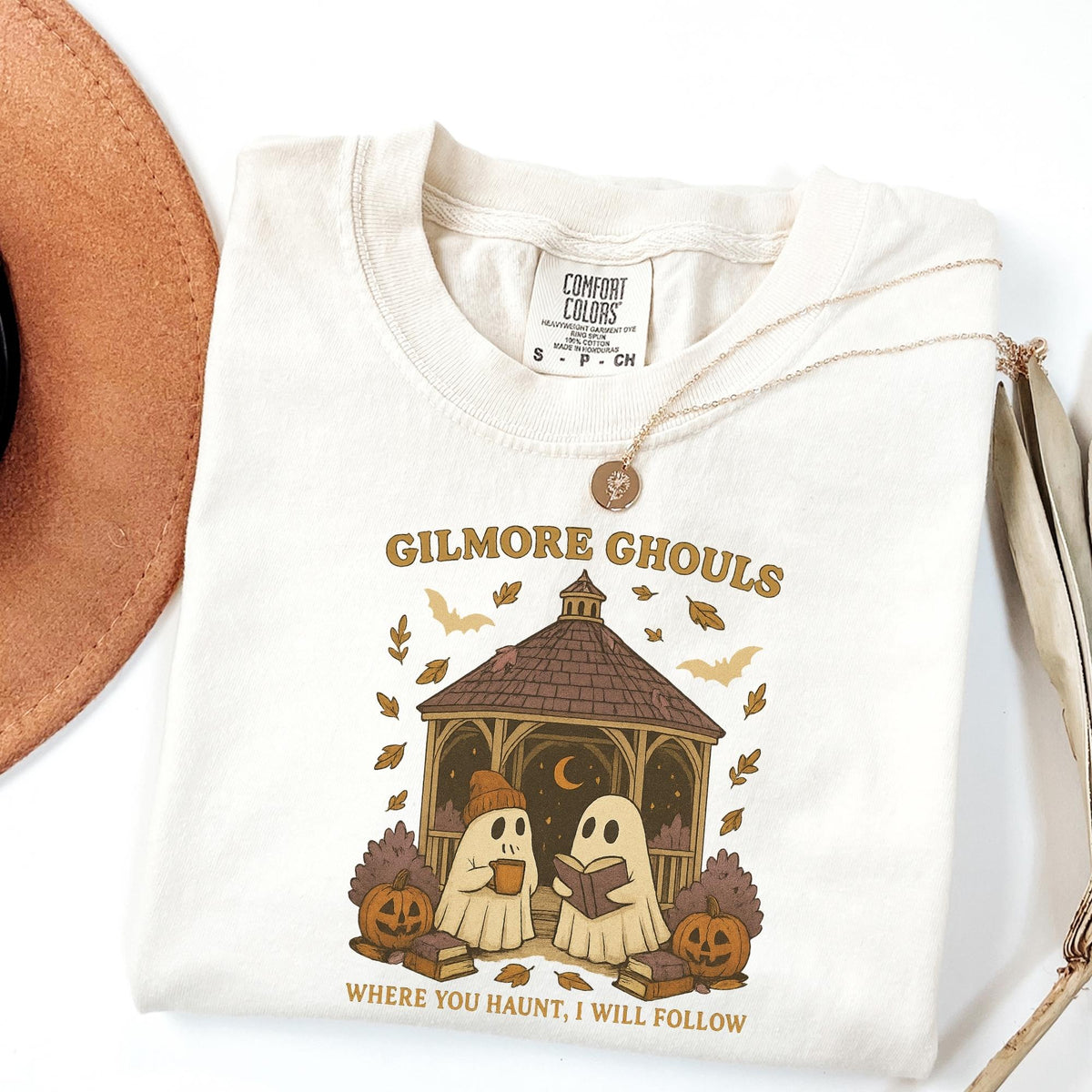 Gilmore Ghouls Where Haunt Follow Ghost Halloween Tee Spooky Fall Autum Ghost Couple (2)