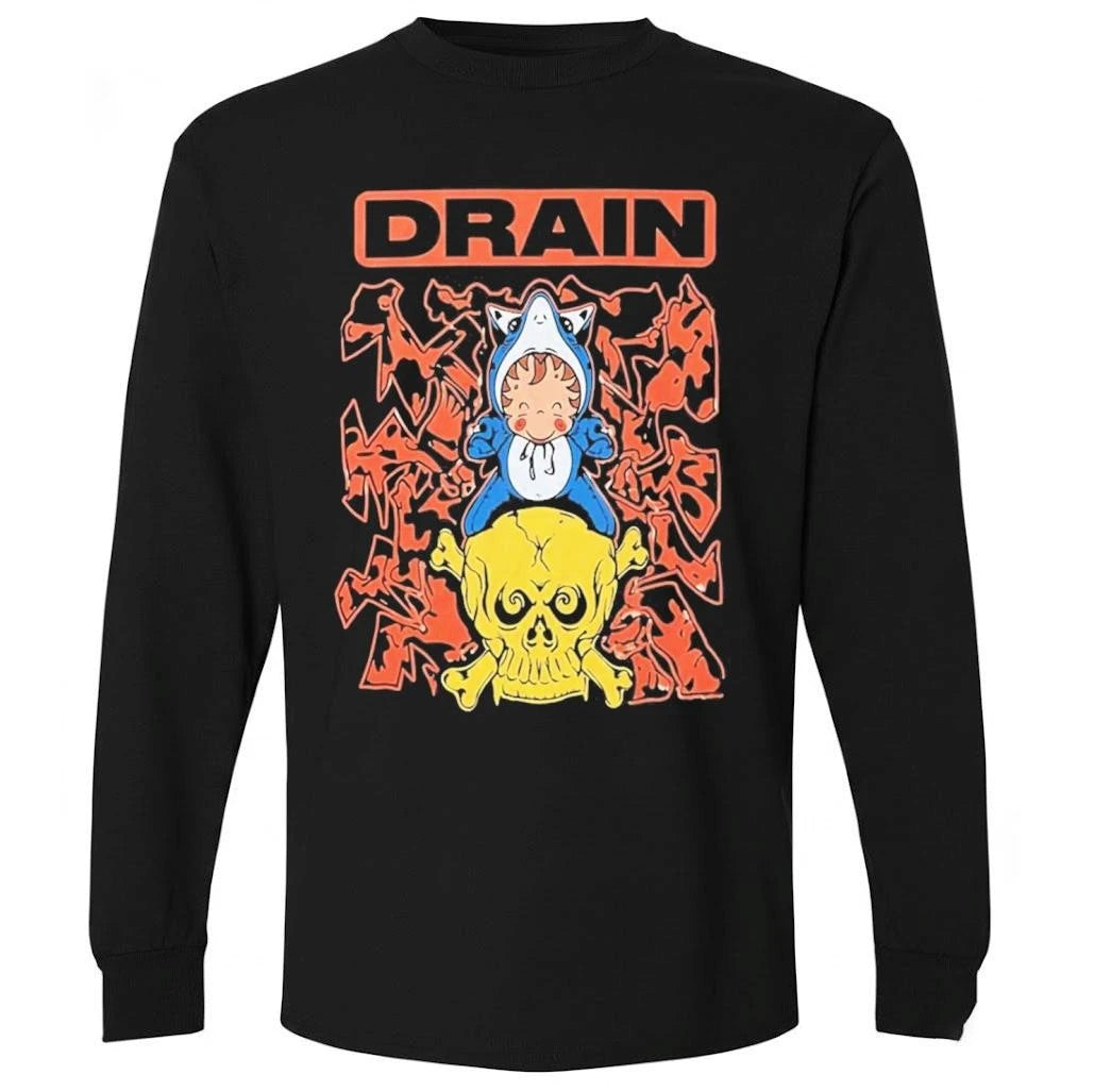 Drain Merch Is Your Friend Tour 2026 Skull Shark Rider Shirt