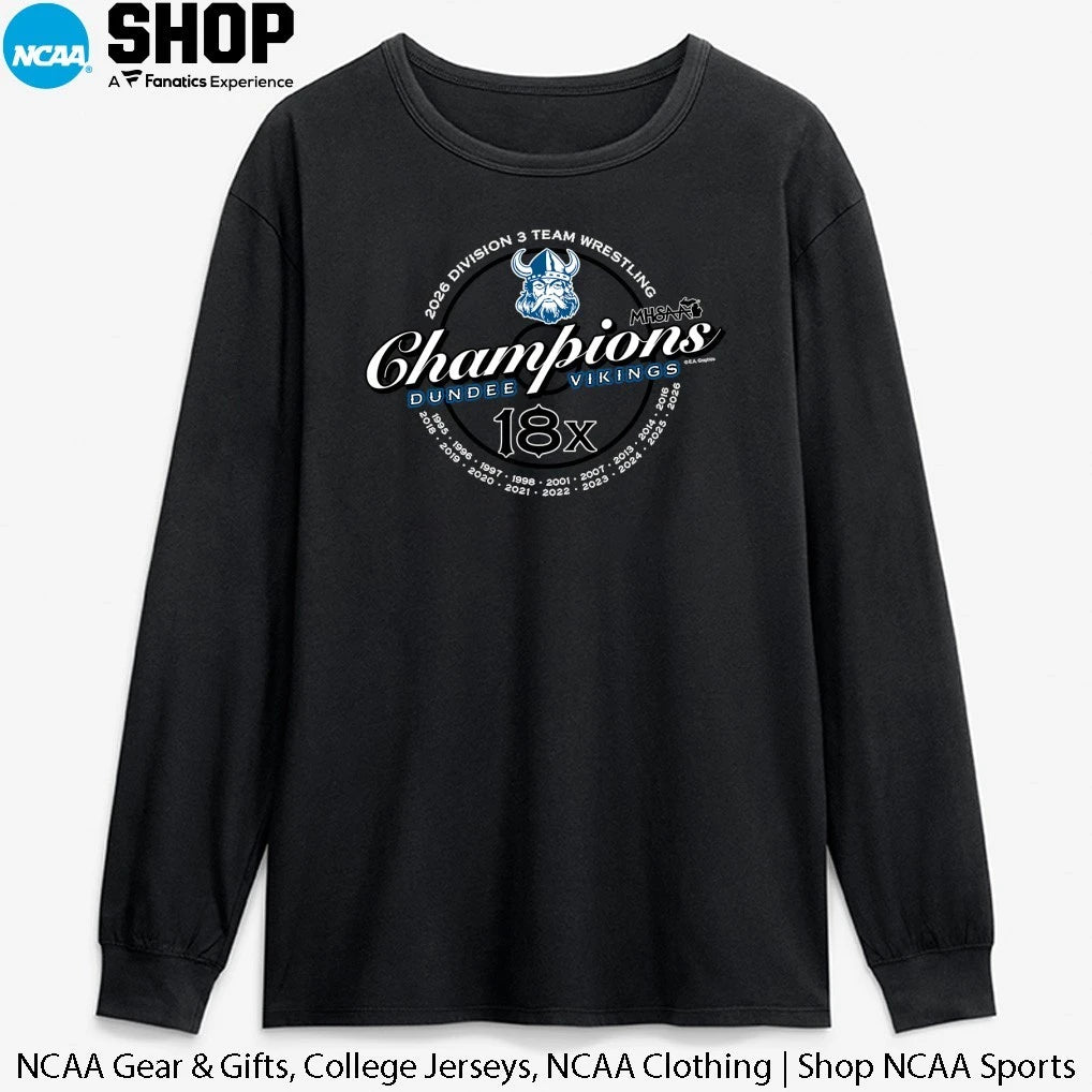 Dundee Vikings 18x Division 3 Team Wrestling Champions T-Shirt
