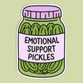 Funny Sticker Decal – Emotional Support Pickles