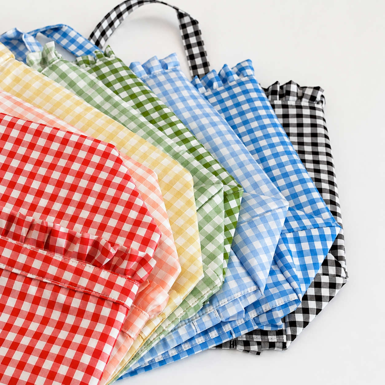 Gingham Ruffle Tote Bag Gingham Tote Embroidery Friendly