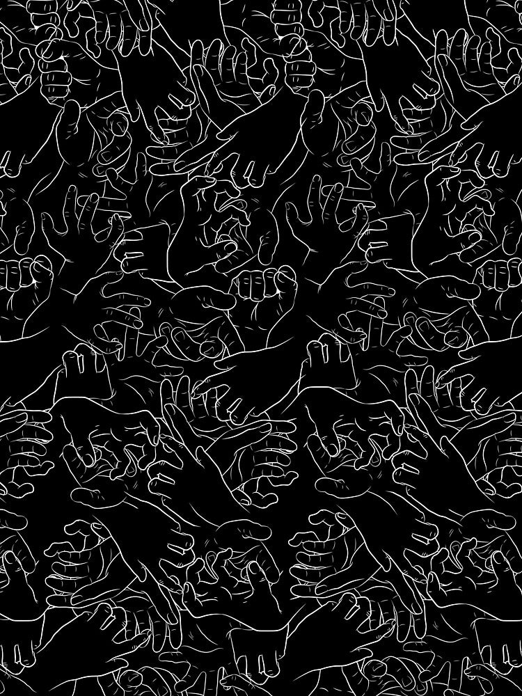 Hands Pattern on Black by Taka Takahashi