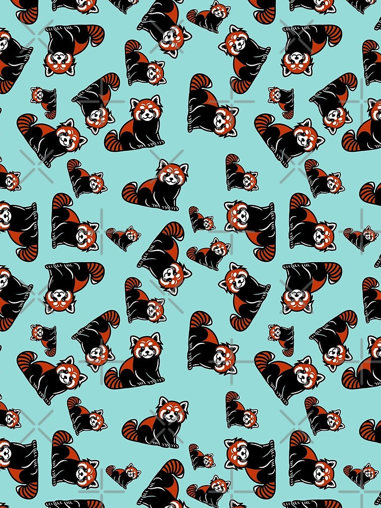 Red Panda Pattern by theartfulaspie