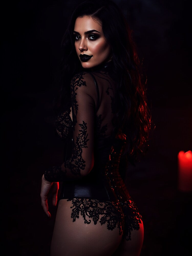 Crimson Vow – Dark Gothic Femme Portrait by Obscenia