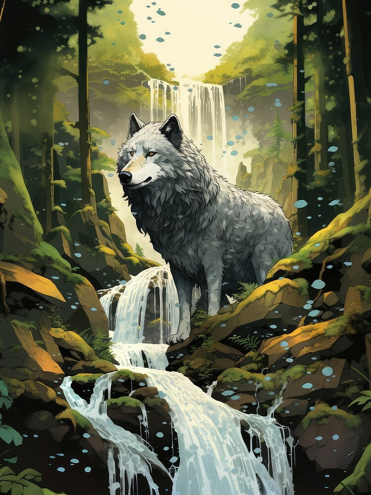 A Wolf in the Rainy Forest by Earth Celebration Designs