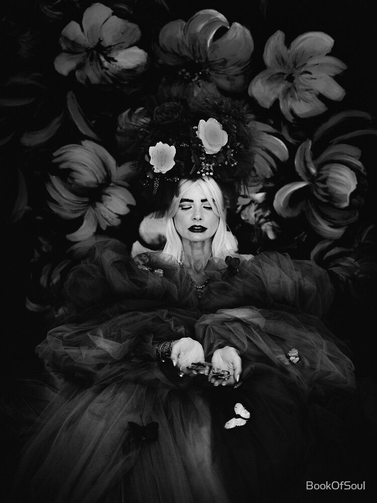 Dark Floral Ritual – Gothic Feminine Portrait by BookOfSoul