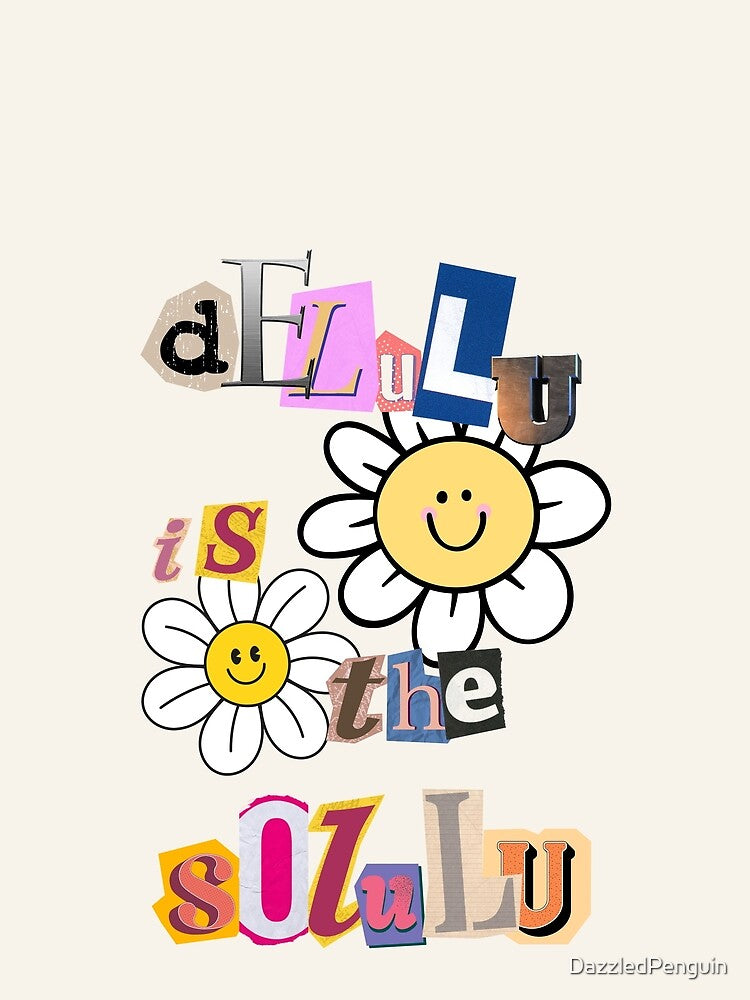DeLuLu is the Solulu Retro Magazine Letter Font Design Decor by DazzledPenguin