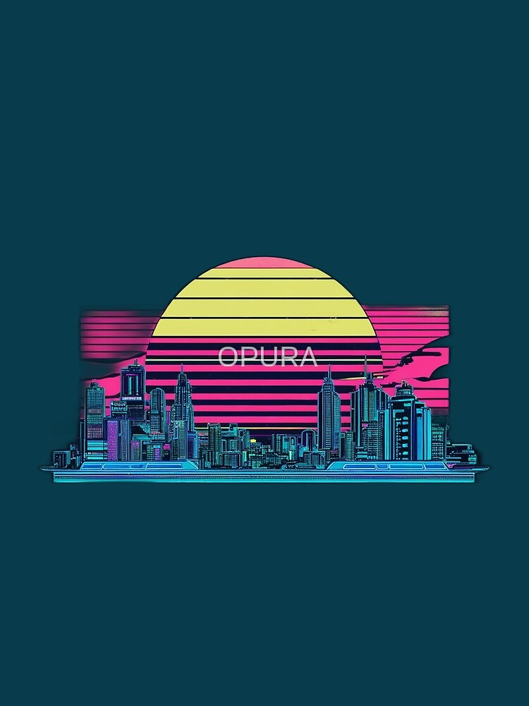 Neon Synthwave Sunset – Retro 80s Vaporwave Aesthetic by OPURA