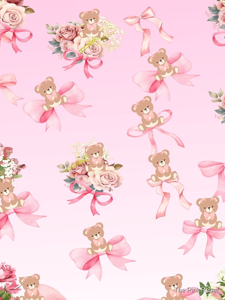 Teddy Bear and Bows by The Pink Rebel