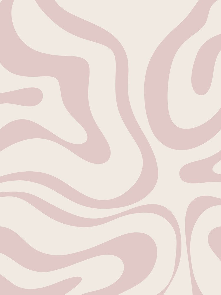 Modern Retro Liquid Swirl Contemporary Abstract Pattern in Pale Dusky Pink and Ivory by kierkegaard