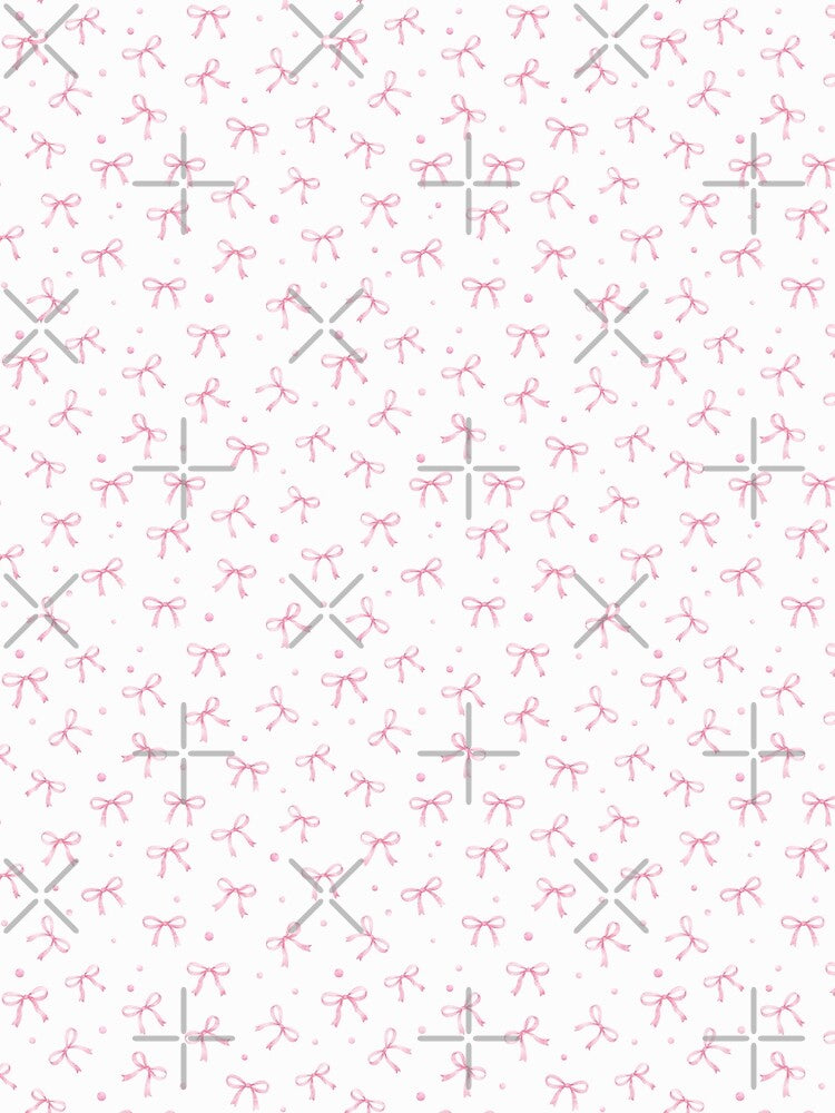 Pink Ribbon Bows Cute Girly Aesthetic Soft Pastel Pattern by UtArt