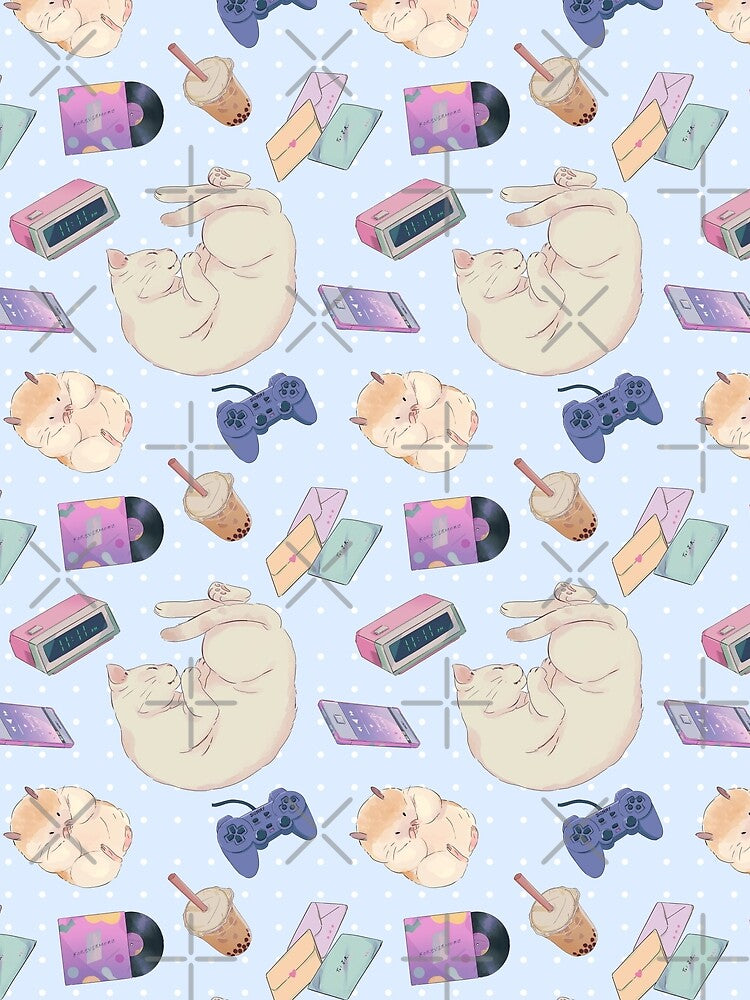 Blue Kawaii Aesthetic Pattern by MadeByBeata