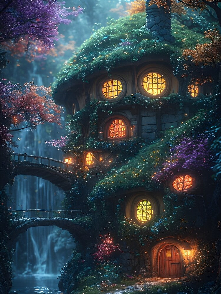 Mystic Haven: The Mossy Spire Sanctuary by Vhelir-Art