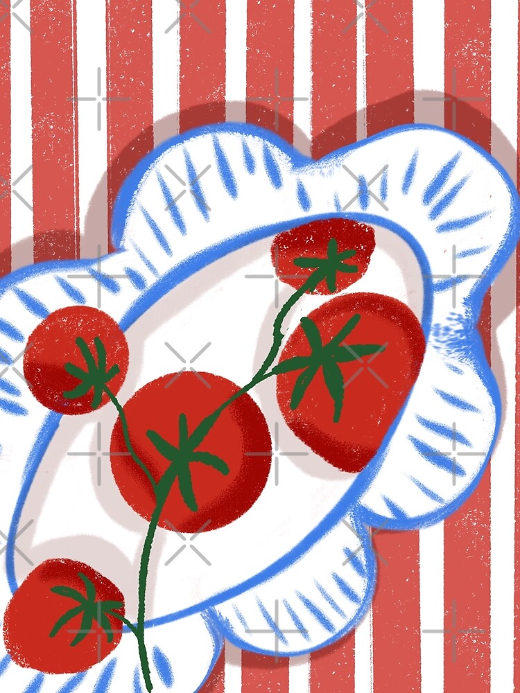 Vintage Tomato Still Life – Mediterranean Kitchen Aesthetic" by Pragatee