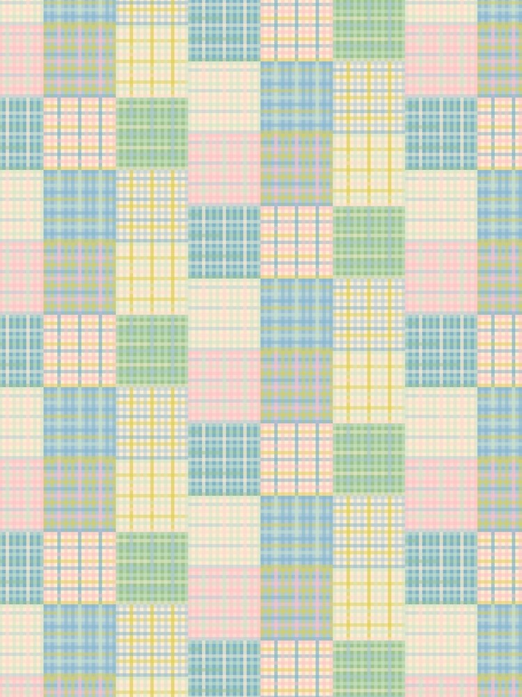 Gingham Patchwork Pastel Checkered Pattern by kierkegaard