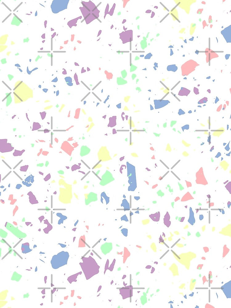 Danish Pastel Rainbow Abstract Terrazzo Stone Print by JessicaAmber