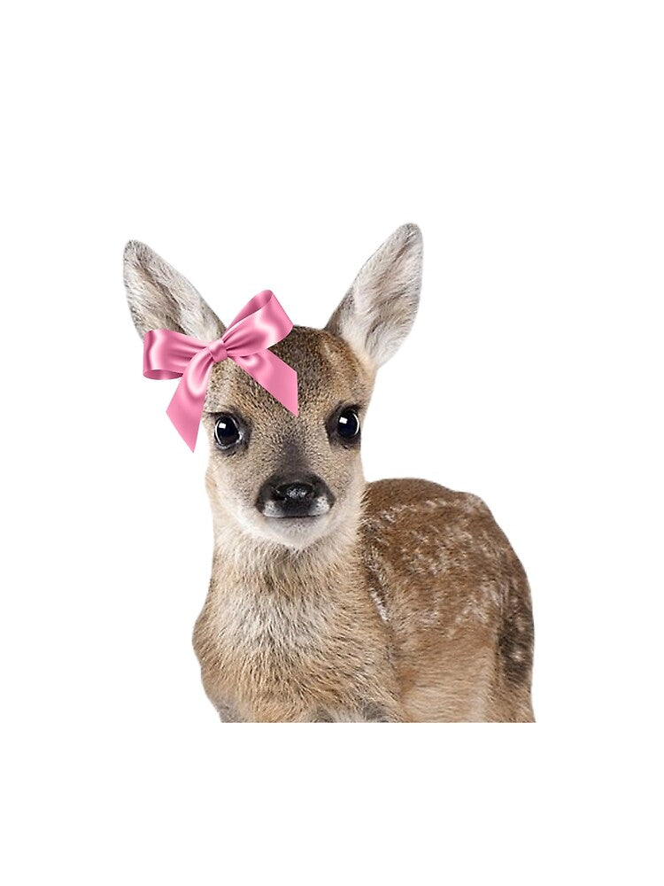 Deer wearing pink bow by SillyLittleSnek