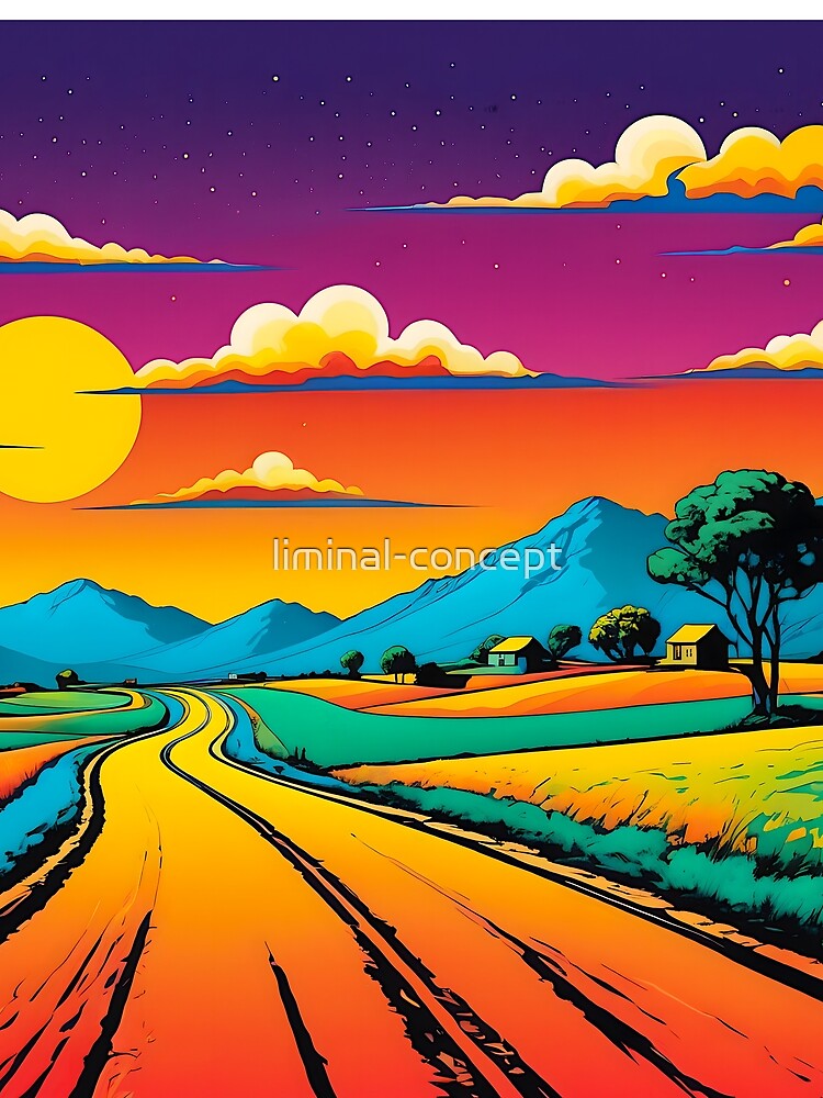Liminal Space Road - Pop Art, Dreamcore Design by liminal-concept