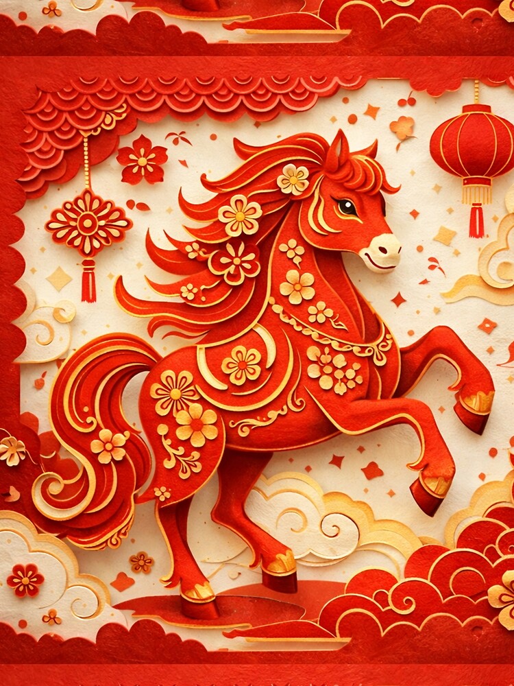 Chinese New Year Horse – Traditional Paper Cut Zodiac by PunchDrop