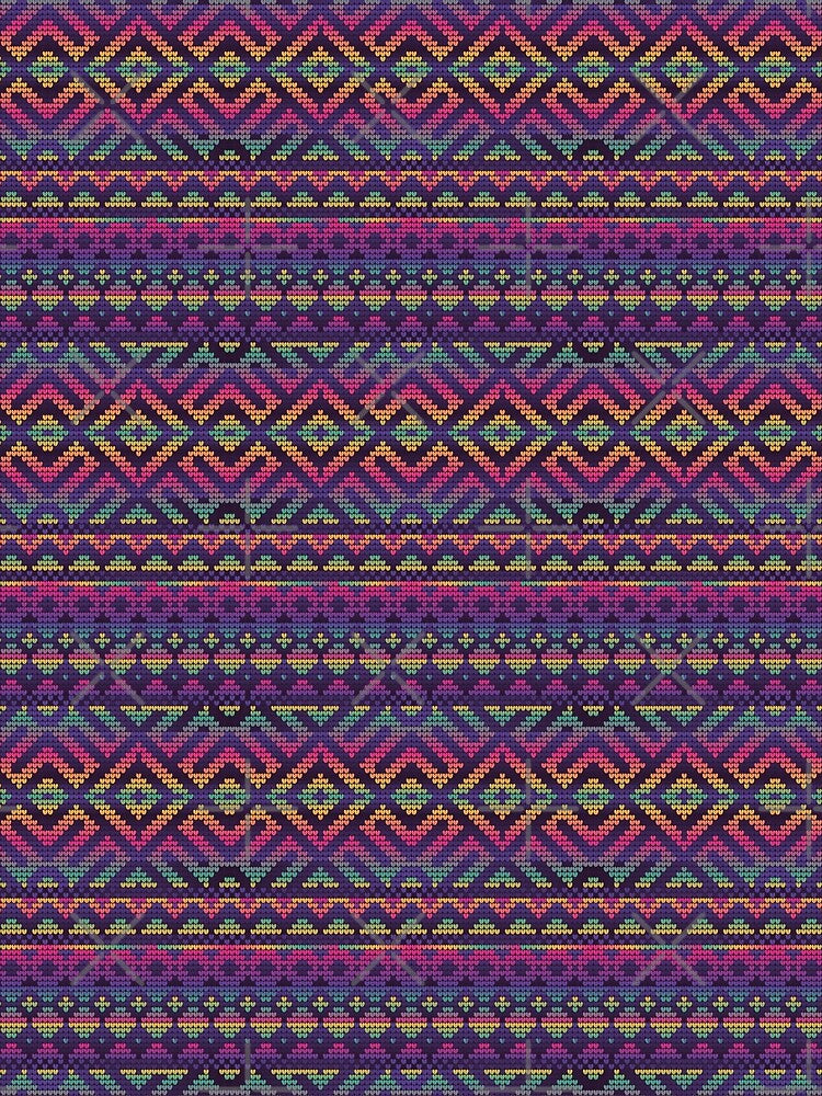 Vibrant Knit Vibes - Colorful Geometric Knit by RuyaFab
