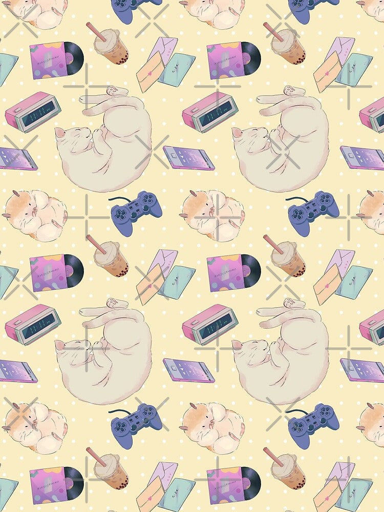 Yellow Kawaii Aesthetic Pattern by MadeByBeata